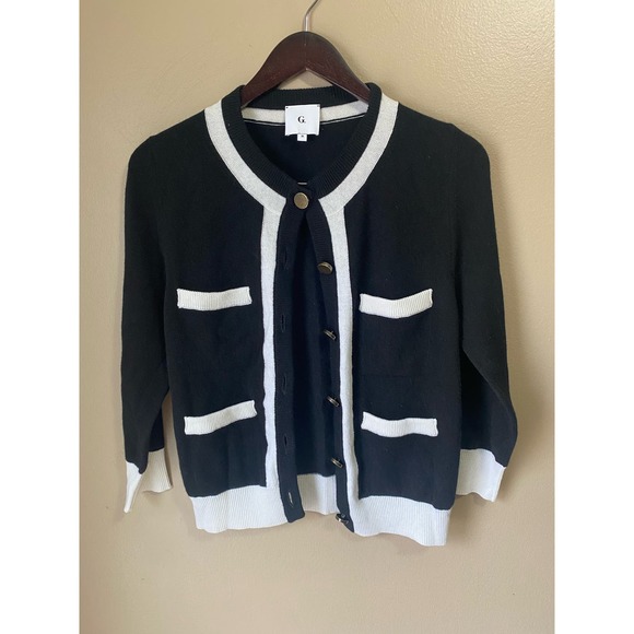 G. Sweaters - G. By Goop 100% Cashmere Hadley Tipped Cardigan
